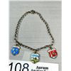 Image 2 : Vintage German Silver w/ 3 Enamel Charms (Heidelberg, Wiesbaden, Rudesheim) Bracelet