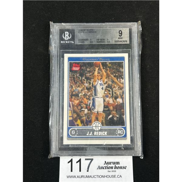 2006-07 Topps J.J. Redick Orlando Magic Rookie Card Beckett 9 Mint