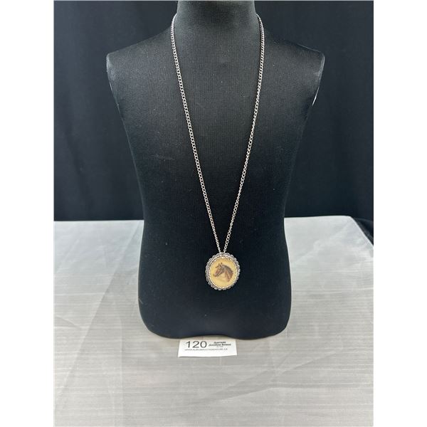 Silver Plated Needle Point Pendant w/ Chain Necklace