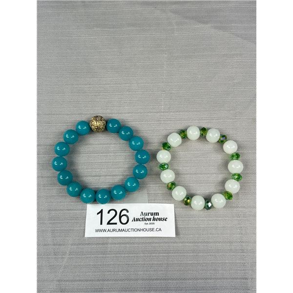 2 Jade Bead Bracelets