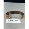 Image 2 : Vintage Hinged Copper Bangle w/ Safety Chain