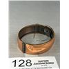 Image 3 : Vintage Hinged Copper Bangle w/ Safety Chain