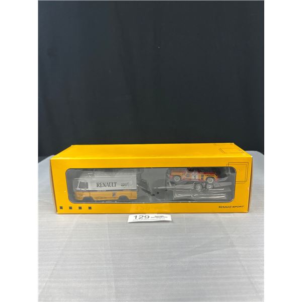 Renault Diecast Racecar Van and Trailor in Box