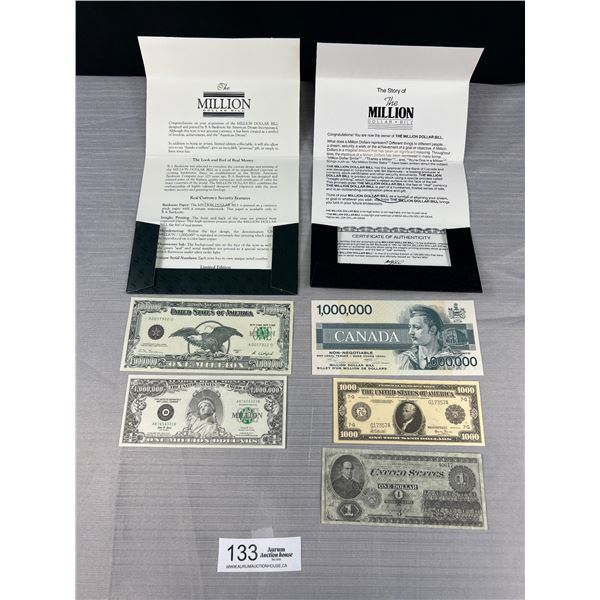 Lot of Fantasy 1 Million Dollar Bank Notes