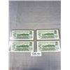 Image 4 : Lot of 4 Canadian In Sequence 1973 $1 Banknotes