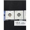 Image 2 : Lot of 4 Canadian Silver 5 Cent Coins From 1917-1920