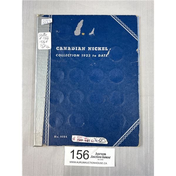 Old Canadian Nickel Book Filled w/ Old Nickles