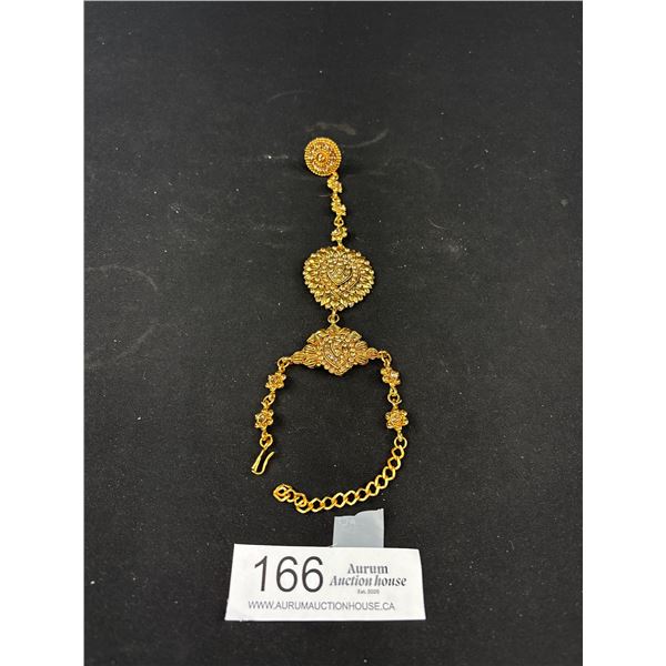 Gold Plated Bracelet w/ Ring Attached