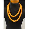 Image 2 : Very Long Orane Glass Beads Necklace