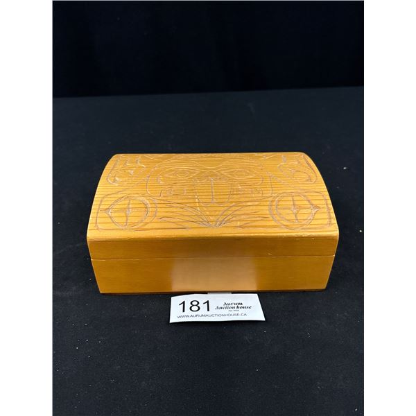 Nicely Carved West Coast Native Box, 7" x 5" x 3"