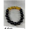 Image 2 : Black Onyx Beads w/ Gold Plated Dragon Heads Bracelet