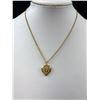 Image 2 : Gold Plated Hinged Heart Locket Pendant w/ Chain Necklace
