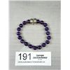Image 1 : Genuine Dark Purple Amethyst Beads Bracelet w/ Magnetic Closure