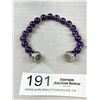 Image 2 : Genuine Dark Purple Amethyst Beads Bracelet w/ Magnetic Closure