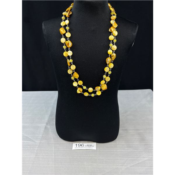 Double Strand Mother of Pearl Beads Necklace