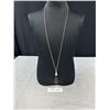 Image 1 : Silver Plated Black Onyx Stone Pendant w/ Chain Necklace