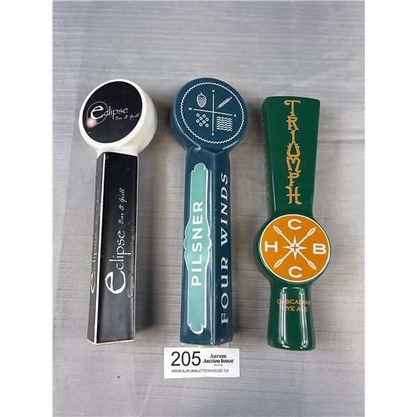 3 Large Beer Tap Handles, Pilsner Eclipse, Triumph