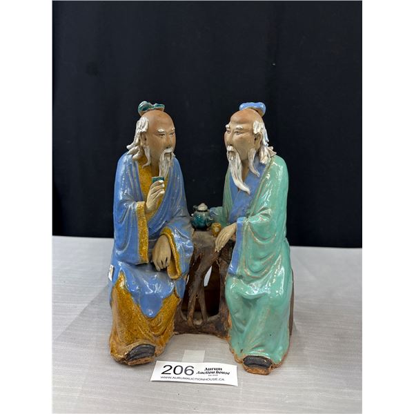 Vintage Large Shiwan Mudmen Figure, Approx 9.25" Tall