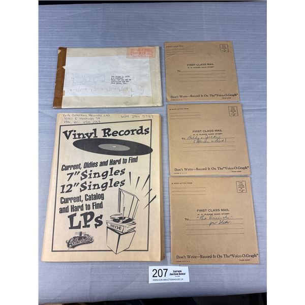 1940s Vinyl Record Singles Chart + Travel Souvenier Records