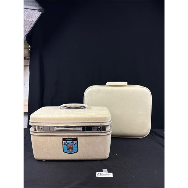 2 Vintage Mid Century Travel Briefcases