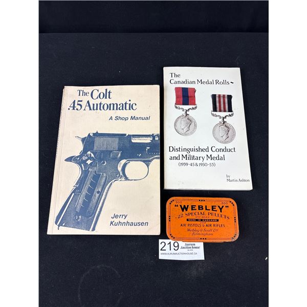 Kolt 45 Automatic Shop Manuel + The Canadian Metal Rolls Book and Webley Tin
