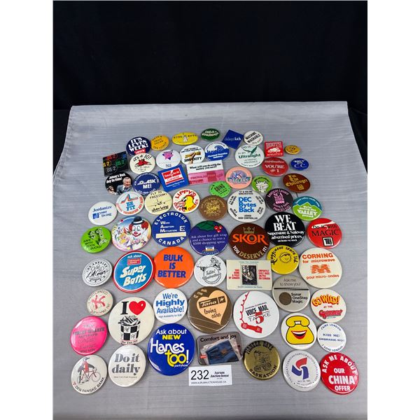 60+ Vintage Badges/Pins