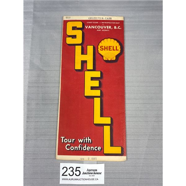 1939 Shell Oil Street Map of Vancouver in Great Shape