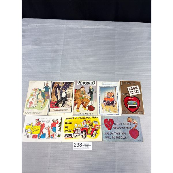 8 Vintage Humour Postcards