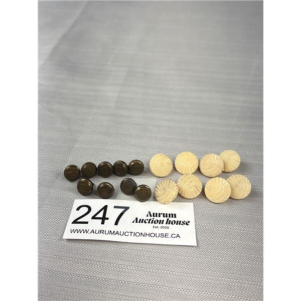 2 Sets of Antique Buttons (Isetis Glass)