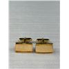 Image 2 : 2 Pairs of Gold w/ Mother of Pearl Cufflinks + 1 Tie Pin