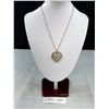 Image 1 : 2 Tone Gold/Silver w/ Butterfly Heart Pendant + Chain Necklace