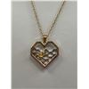 Image 2 : 2 Tone Gold/Silver w/ Butterfly Heart Pendant + Chain Necklace