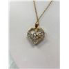 Image 3 : 2 Tone Gold/Silver w/ Butterfly Heart Pendant + Chain Necklace