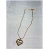 Image 4 : 2 Tone Gold/Silver w/ Butterfly Heart Pendant + Chain Necklace
