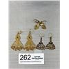 Image 1 : 2 Pairs of Gold Filigree Design Dangle Earrings