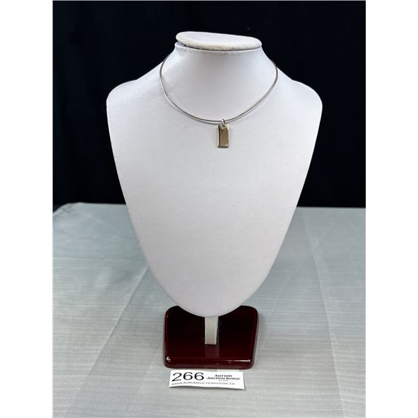 Sterleing Silver Choker Necklace w/ Pendant Marked 925 + Hallmark