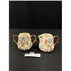 Image 1 : Lovely Handcrafted Cream and Sugar Set w/ Floral Design
