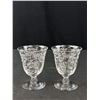 Image 2 : Vintage Set of 4 Morgantown Etched Clear Footed Juice Glasses