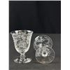 Image 3 : Vintage Set of 4 Morgantown Etched Clear Footed Juice Glasses