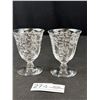 Image 4 : Vintage Set of 4 Morgantown Etched Clear Footed Juice Glasses