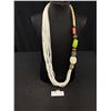 Image 1 : Showstopper White Multi Strand Micro Glass Bead Necklace w/Various Coloured Beads