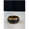 Image 2 : Great Quality Vintage Brass Bracelet w/Rope Design Edging and Faux Onyx