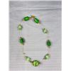 Image 3 : Pretty Green Glass Beaded on Gold Wire Necklace and Earrings