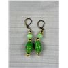 Image 4 : Pretty Green Glass Beaded on Gold Wire Necklace and Earrings