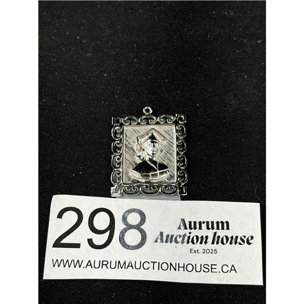 A Large Sterling Silver Graduation Medallion/Pendant