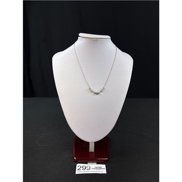 Very Pretty Italian Sterling + Stone Set (Ball) Necklace