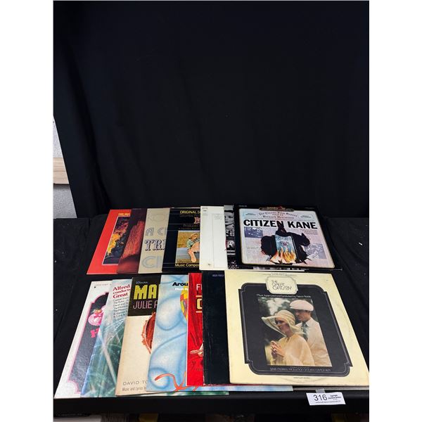 15 Soundtracks Lps: Citizen Kane, Satchmo The Great, Romeo and Juliet, Mary Poppins, Born Free, A Ch