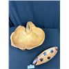 Image 1 : Lot of 2 Wooden Bowls, 1 Large Yellow Cedar Burl Bowl and 1 Small