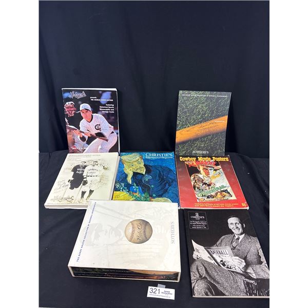 Lot of 7 Vintage High End Auction Catalouges, Sothebys Barry  Halper, Lelands Charlie Sheen Baseball