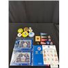 Image 2 : Lot of Sports Memorabillia (2) 2017 Unopened $5 Toronto Maple Leaf Stamps, Vintage Pins and Flags/Pe
